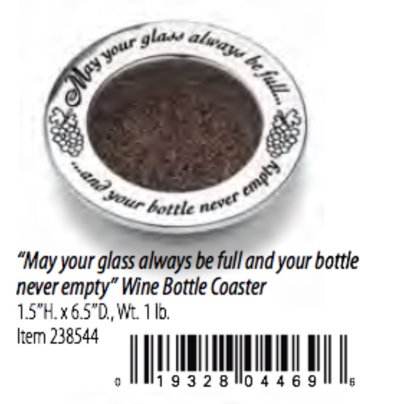 May Your Glass Always Be Full Wine Bottle Coaster - Picture 16 of 16